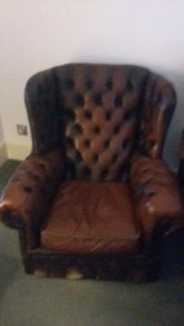FREE brown sofa chairs and foot stool