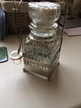 pickle jar in a silver stand