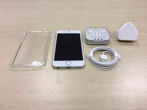 Silver iPhone 6 64GB On Vodafone / Lebara Networks Mobile Phone + Case + Warranty