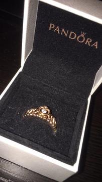 Pandora Rose Gold Princess Ring *GENUINE*, Size 56