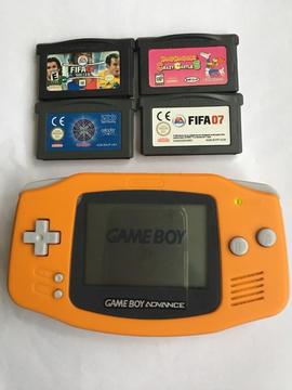 Orange Gameboy Advance & games