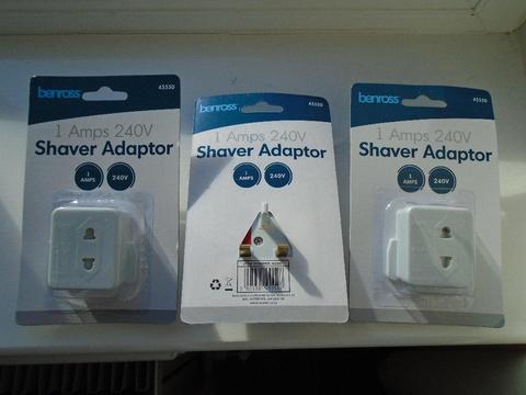 3 x EU 2 PIN to 3 PIN ELECTRIC ADAPTERS for ELECTRIC SHAVERS & ELECTRIC TOOTHBRUSHES etc by BENCROSS