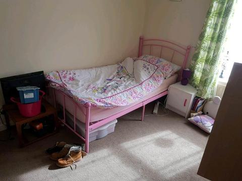Single Bed Metal frame only Pink