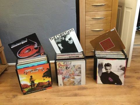 Vinyl records 3 cases full 70s 80s 90s