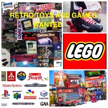 Wanted games & consoles collections from Atari sega Nintendo Ps Xbox neo ge toys Lego comics laptops
