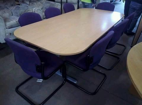 Boardroom table with 8 chairs