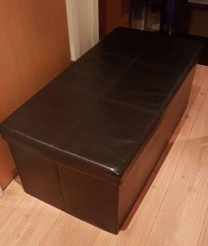 Black ottoman storage toy chest