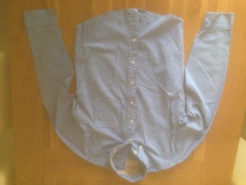 Hollister men's royal blue gingham shirt (large; slim fit) (never worn) JUST REDUCED