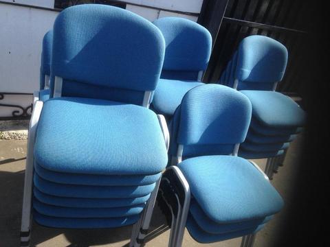 Blue Fabric Stacking Office Meeting Chairs