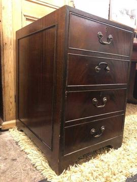 Antique style mahogany two drawers filling cabinet