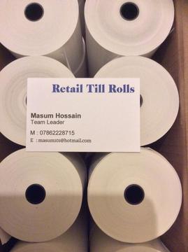 External Till Receipt Rolls 80x70mm 20 Rolls x 1 Box = 20 Rolls Thermal Paper