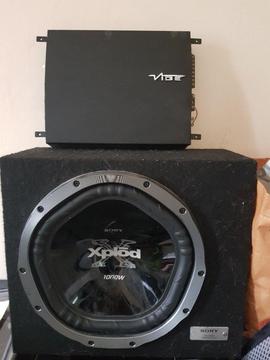 Sony Xplod 1000w Sub and a1 Slick - Vibe Amp 800w Used for Sale