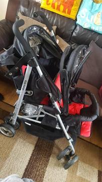 Double tandem pushchair buggy stroller