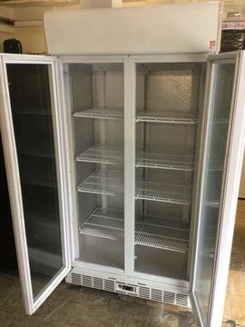 White double glass Door chiller fridge