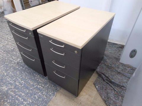 2 luxurious beech topped bedside cabinets with 4 drawers. immaculate. can deliver