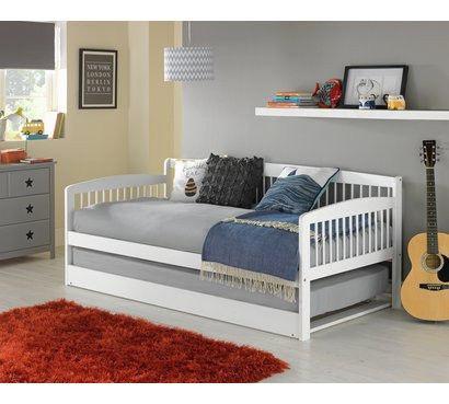 HOME Wooden Day Bed with Trundle - White