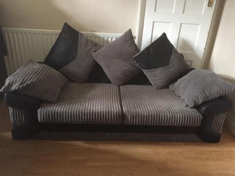 Jumbo cord grey sofa x2