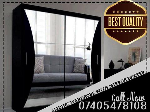 BEST QUALITY Brand New SLIDING WARDROBE with Mirror DEXTER IN 2 COLOURS AND 2 SIZES