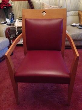 Super solid Oak Frame Red Chairs x 4 for sale!!