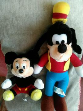 Vintage Goofy and Mickey Mouse soft toys