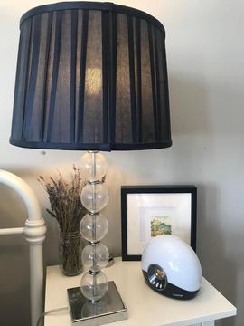 Large glass bedside lamp