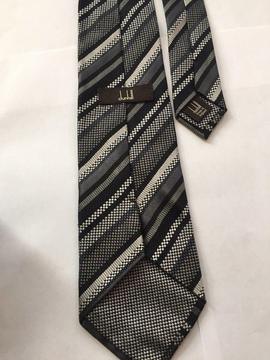 Dunhill Tie for Mens stripe Grey with black