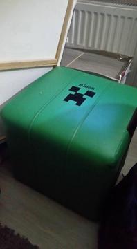 Small custom made Minecraft Stool with name