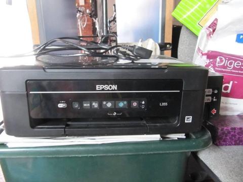 Epson Eco Printer L355 model C462J All in one, wireless, high capacity printe integrated ink system