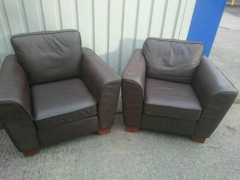 Pair of leather arm chairs