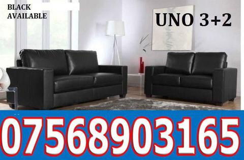 SOFA HOT OFFER Italian leather black or brown sofa set 78984