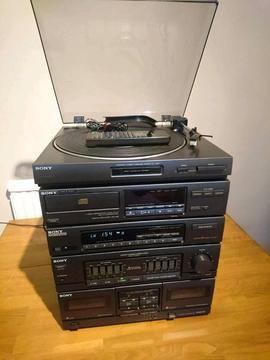 Sony stacking system with turntable