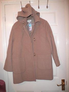 Coat Camel Colour with Detachable Hood - Brand New - M&S Brand - Size 14