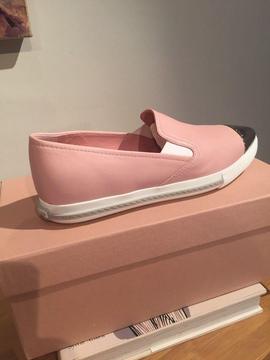 Stunning brand new ladies Miu Miu pink loafers size 6