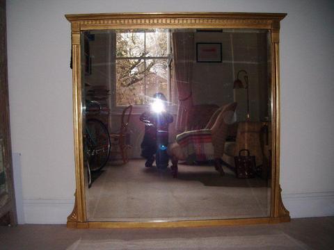 MIRROR - Antique English Gilded over mantle