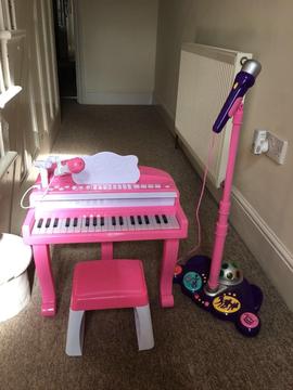 Piano and microphone stand