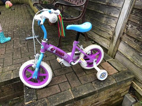 Bike 12 inch purple blue young girls toddler Anna 3+