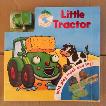Little tractor wind up toy and track book