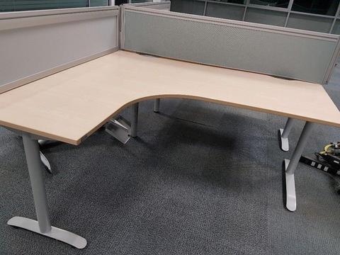 executive managers corner office desks in maple