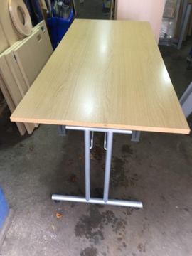 Light Oak Tables with folding legs. Very sturdy design & well built. 1800mm x 800mm