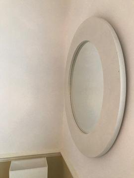 Very stylish modern sleek white circular Mirror - I can deliver