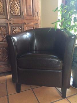 3 X single leather chair (office)