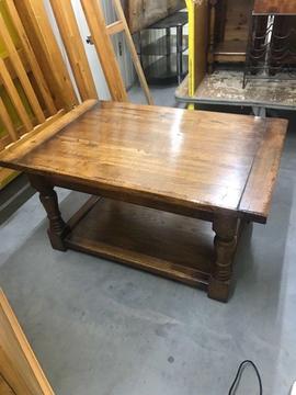 Solid oak stained coffee table