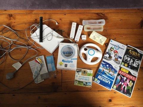 Nintendo Wii games console with games - just dance Abba Mario kart sports resort