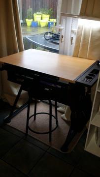 Drawing / Art / Craft Table with Stool - immaculate condition at a great price