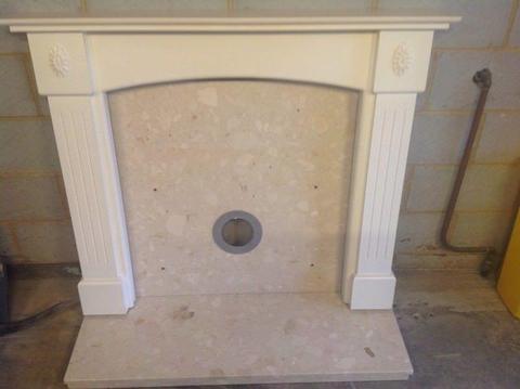 Fire Surround, Marble Back Plate & Hearth