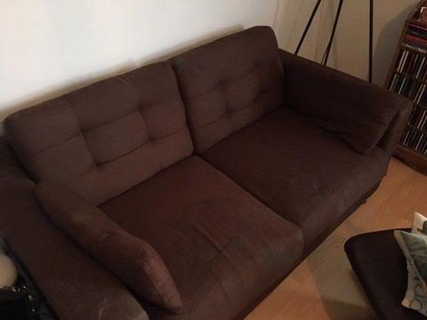 FREE 2x brown sofas (1 two seater, 1 three seater)