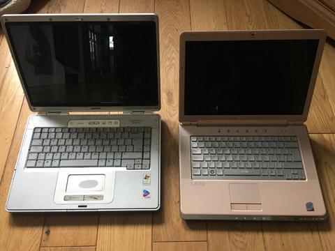 Two free laptops - Compaq Presario and Sony Vaio