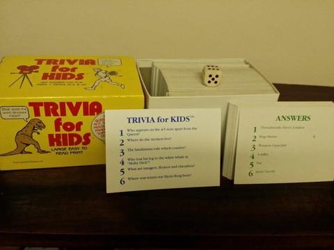 TRIVIA FOR KIDS Trademark by WHITEHALL GAMES INC