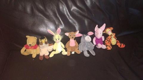 Full set of Whinnie the Pooh Beanie Babies from Florida Disney World