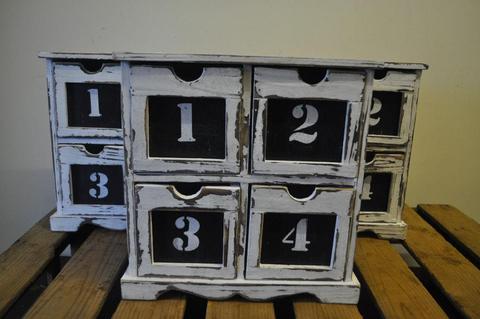 shabby chic four draw table top chest